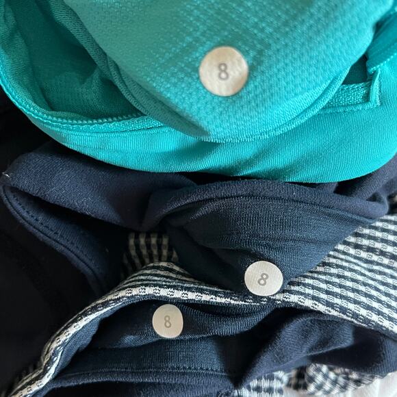 Lululemon Bundle 3 Cropped Leggings sz 8 Camo Striped Checked - Picture 9 of 9